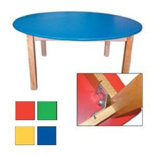 Ronde houten tafel maat 1 Blauw