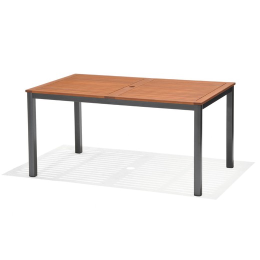 Mesa Eucalipto Madeira e Alumínio Chillvert Ibis 150 x 90 x 74 cm