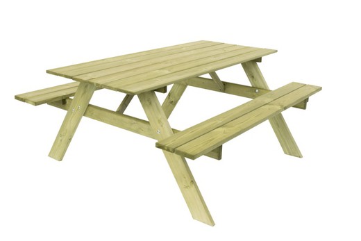 Treated wood picnic table for 6-8 people Gardiun Essential 165x154x75cm