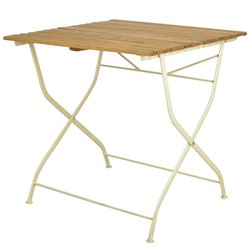 Tavolo pieghevole in legno e metallo color crema 78,4 x 78,0 x 77,0 cm Esschert Design