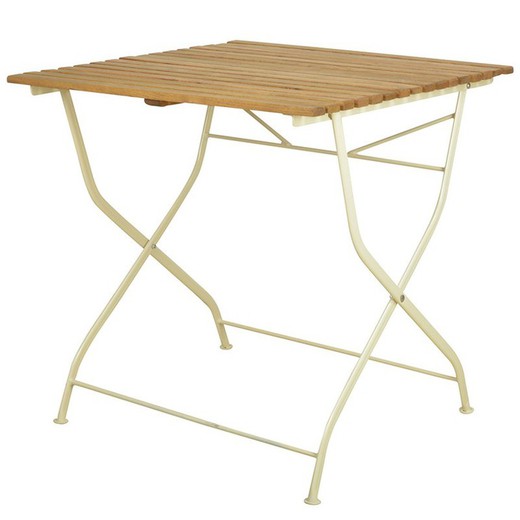 Foldable table wood/metal/cream  78,4 x 78,0 x 77,0 cm Esschert Design