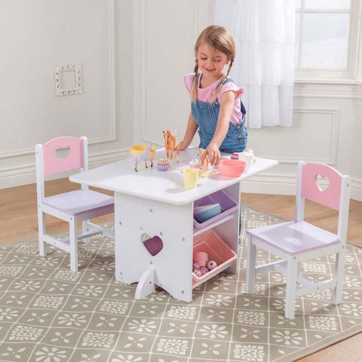 Ensemble 1 Table et 2 Chaises Couleurs Pastels pour Enfant 26913 KidKraft 77,22 x 56,90 x 49,53 cm