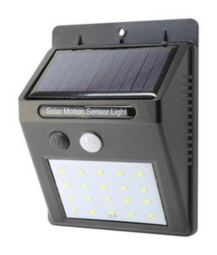 Mini rechargeable LED solar wall light in black