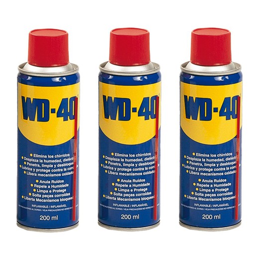 N2- Pack Profesional WD40 Lubricante multiusos  200 ml 3 und