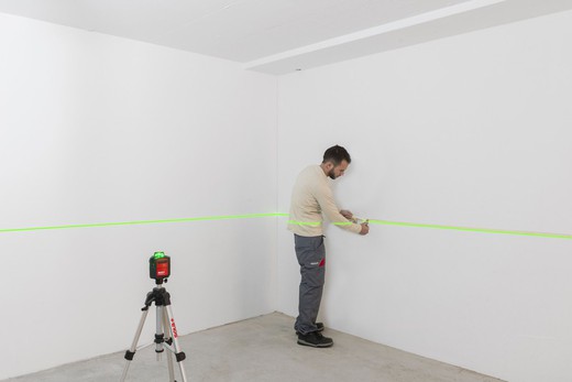 Livello laser di linea BASIC fino a 80 m con raggio verde HORIZON — Brycus