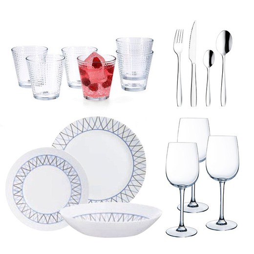 Pack diners with crockery, glassware and cutlery