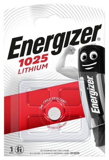 Förpackning med 1 knappcell 1025 Lithium Energizer