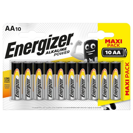 Lot de 10 piles alcalines AA Energizer