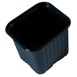 Pack of 18 black square pots 7 x 7 x 6.2 cm in pack