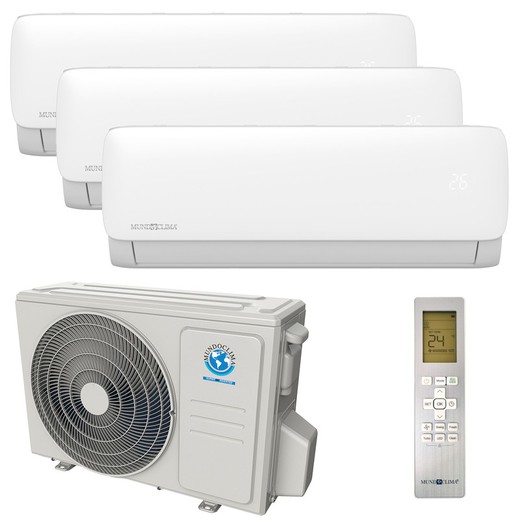 Wandairconditioningpakket 3 x 1 H11 serie Mundoclima (10,55 KW) // (2,11 + 2,81 + 5,61 KW)