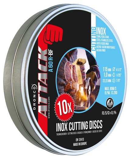 Pack of cutting discs A 60 R ATTACK (Pack of 10 units)