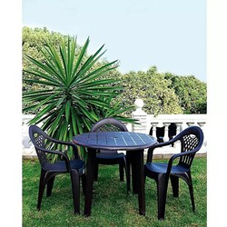 Pack de mesa de 80 cm y 4 sillas Cancún en color wengué