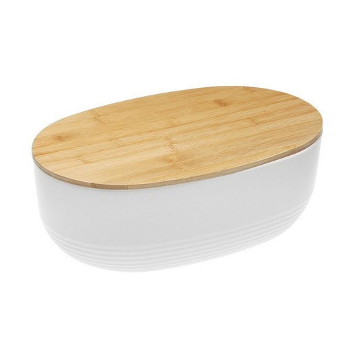 Bread Box White Bamboo Polystyrene (24 x 13.5 x 39 cm)