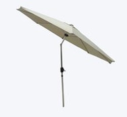 Aluminium parasol 2,7 m met Ø38 mm slingervorm liggende roestvrij staal