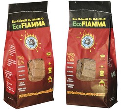 Økologiske antændelsesoptagelser til grill, grill, komfur eller træ pejs Eco Fiamma 72 tabletter
