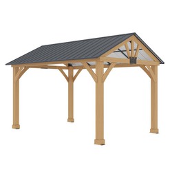 Legnaia Esterno Gardiun Wood Shed I 143x70x145cm Acciaio Zincato con  Tettoia Impermeabile, Telo Protettivo e Supporto