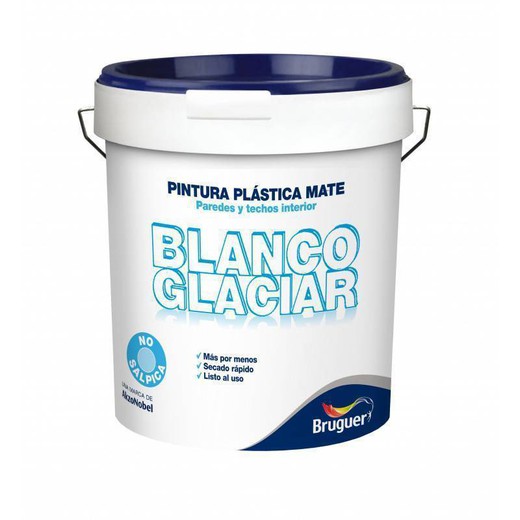 Pacote de tinta plástica branca Bruguer Matte Glacier 15 L + capa + macacão + bandeja