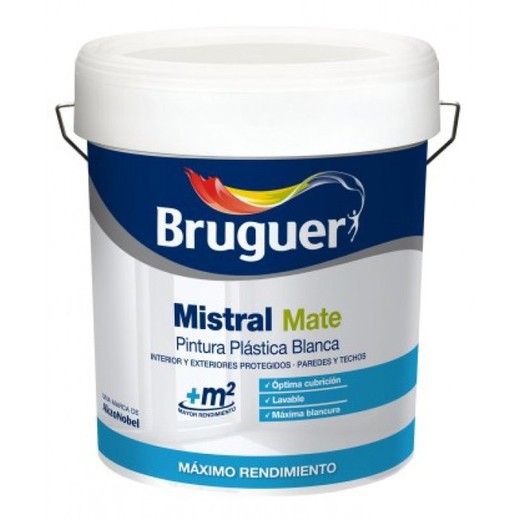 Bruguer Mistral Vernice plastica bianca opaca 10 L + Cover + Mono + Vassoio