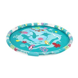 Swimming Pool Mat with Water Jets Bestway Ø165 cm Marine Blue Print Over 3 Years