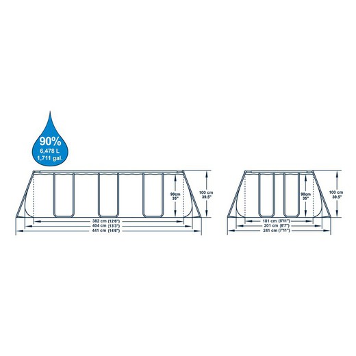 Piscina Desmontable Tubular Bestway Power Steel 404x201x100 cm con Depuradora Cartucho 2.006 L/H y Escalera