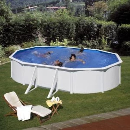 Piscine Fidji en acier blanc avec filtre Aqualoon