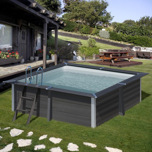 Square Composite Pool Gre with Sand Treatment Plant 326x326x96 cm