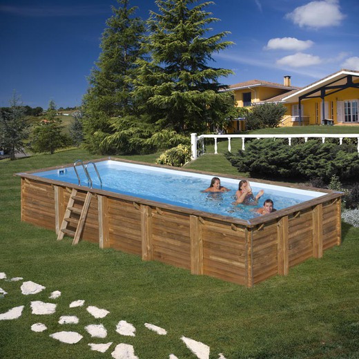 rectangle wooden swimming pool