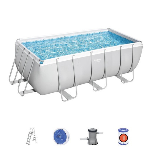 Detachable pool with cartridge and staircase treatment plant Bestway Steel Pro Max (412 x 201)