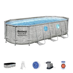 Tubular Detachable Pool Pack 549x274x122cm Cartridge Treatment Plant 5,678 l/h Cover and Ladder + Automatic Hydraulic Pool Cleaner