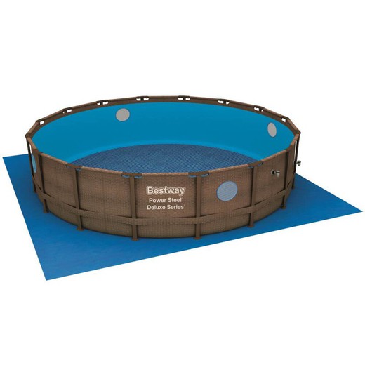 detachable round tubular pool bestway power steel rattan with water treatment plant 488x122 cm brycus