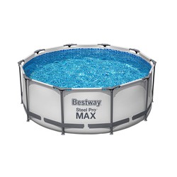 Piscina Fuori Terra Tubolare Bestway Steel Pro Max 305x100 cm con Pompa Filtro a Cartuccia 1.249 L/H con Scaletta