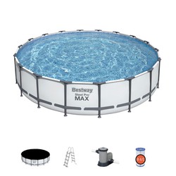 Pack löstagbar tubformad pool 549x122 cm patronbehandlingsanläggning 5 678 l/h lock och stege + automatisk hydraulisk poolrengöring