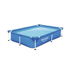 Bestway Steel Pro Rechteckiger herausnehmbarer Pool 221x150x43 cm. mit 1.200 Litern Fassungsvermögen Blau