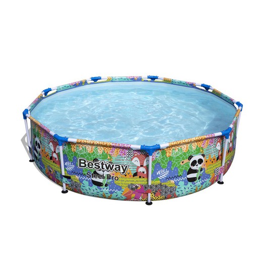 Removable Tubular Children's Pool Bestway Steel Pro 274X66 cm Animal Design