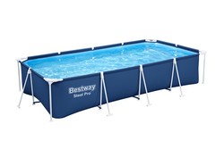 Piscina Fuori Terra Rettangolare Bestway Steel Pro 400x211x81 cm con Pompa Filtro a Cartuccia da 1.249 l/h Colore Blu