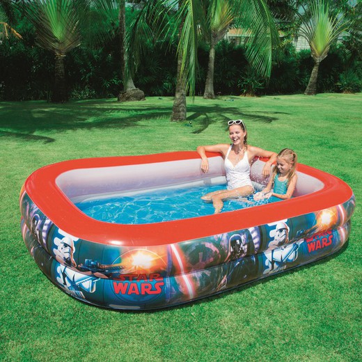 Família piscina inflável Star Wars 2 aros 262x175x51cm Bestway