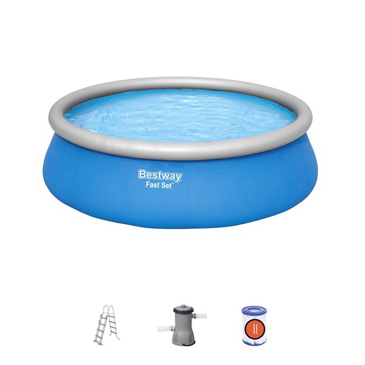 Inflatable Pool Fast Set Bestway 457x122 cm with Cartridge Filter 3.028 L / H and Ladder