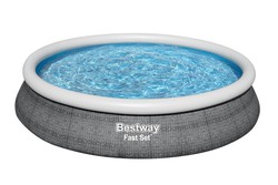 Bestway Piscine Gonflable Ronde Fast Set 457x84 cm avec Usine de Traitement Cartouche 2006 L/H