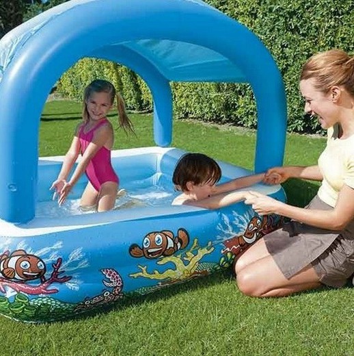 Editor nakomelingen noot Opblaasbaar zwembad voor kinderen met parasol Bestway Canopy 147x147x122 cm  — Brycus