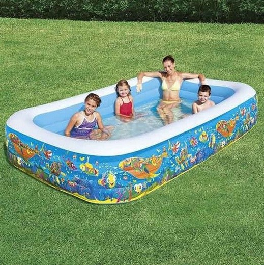 Flowers Rectangular Children's Inflatable Pool 305x183x56 cm