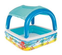 Piscine Gonflable pour Enfants avec Parasol Bestway Canopy 147x147x122 cm