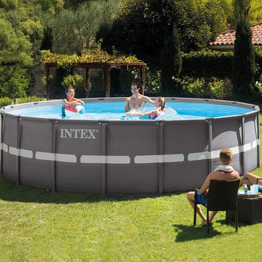 INTEX Kit piscine tubulaire Ultra Frame ronde 5,49 x 1,32 m 
