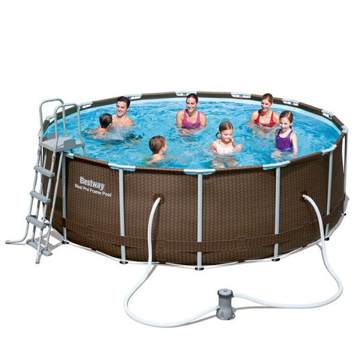 Avtagbar pool tubular Round Bestway med behandlingsanläggning 427x122 cm