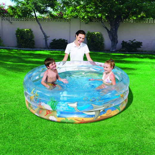 Piscine gonflable transparente design Sea life 201x53cm