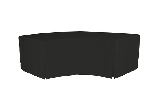 Czarny XXL Księżyc narożny elastyczny pokrowiec na stół 253,36x116,2x74,3 cm