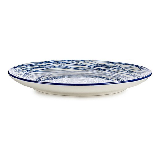 Assiette Plate Ø 24 cm Bleu / Blanc Porcelaine Bleue (24 x 2,8 x 24 cm)