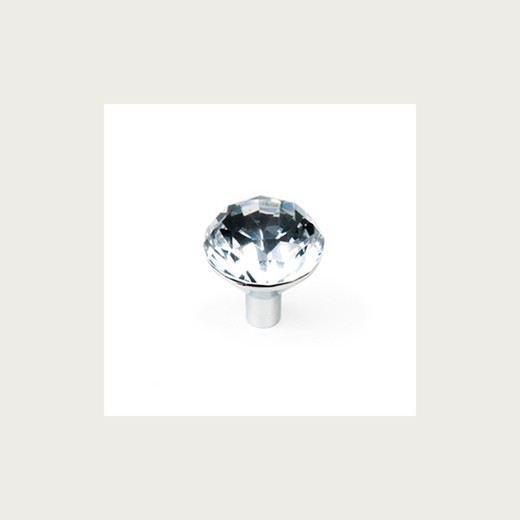 Crystal knob 25 mm. Chrome Base Hardware Nesu