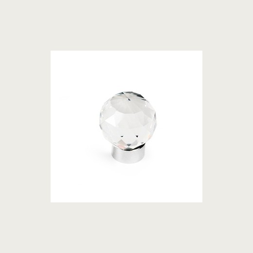 Bouton cristal 30 mm. Quincaillerie de base chromée Nesu