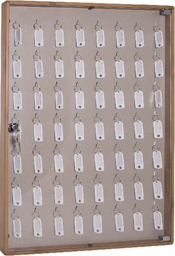 Aluminiowy uchwyt na klucze z jasnego drewna 21 kluczy BTV
