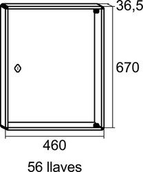 Portallaves Aluminio Madera Oscura 56 Llaves BTV